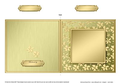 Square Metallic Flowers Plain Card Base - Portrait