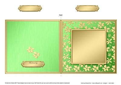 Square Metallic Flowers Plain Card Base - Portrait