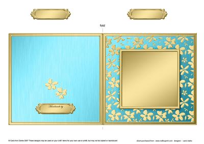 Square Metallic Flowers Plain Card Base - Portrait