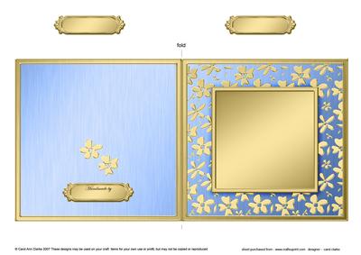 Square Metallic Flowers Plain Card Base - Portrait