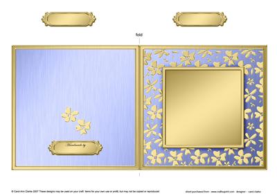 Square Metallic Flowers Plain Card Base - Portrait