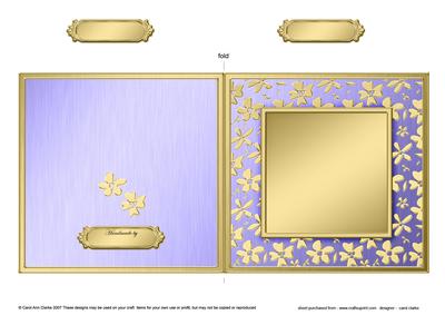 Square Metallic Flowers Plain Card Base - Portrait