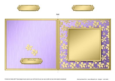 Square Metallic Flowers Plain Card Base - Portrait