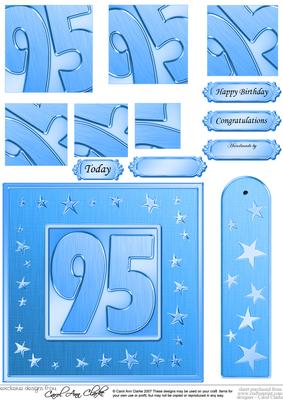 95th Bright Metallic Age Quick Card with Twisted Pyramage