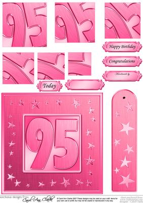 95th Bright Metallic Age Quick Card with Twisted Pyramage