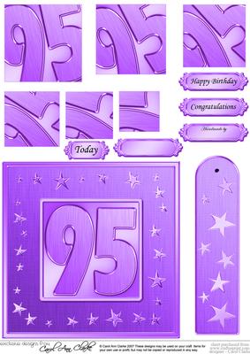 95th Bright Metallic Age Quick Card with Twisted Pyramage