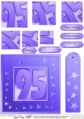 95th Bright Metallic Age Quick Card with Twisted Pyramage