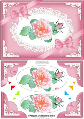 A5 Rose and Lace Scallop Corners and Pyramage