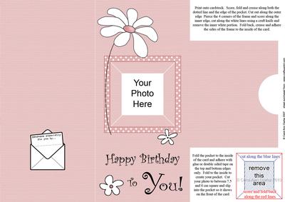 Add a Photo Daisy Birthday with Easy Fold Frame