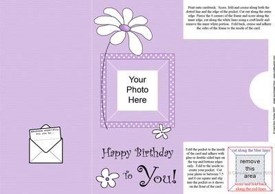 Add a Photo Daisy Birthday with Easy Fold Frame