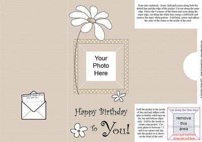 Add a Photo Daisy Birthday with Easy Fold Frame