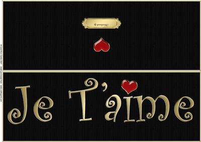 Large Dl Je T'aime Quick Cut and Fold Card