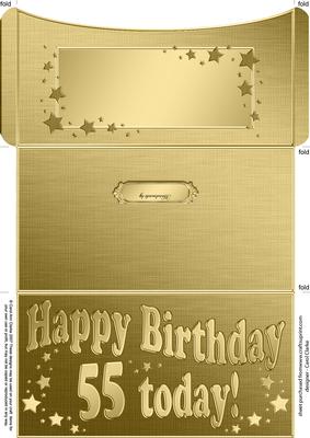 55th Birthday Metallic Age Money or Gift Wallet and Card