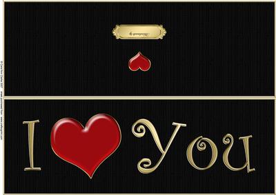 Large Dl I Love You Quick Cut and Fold Card