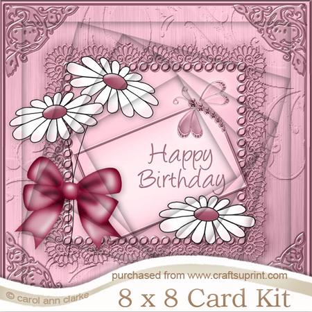 8 x 8 Birthday Daisies Twisted Tunnel Card Kit