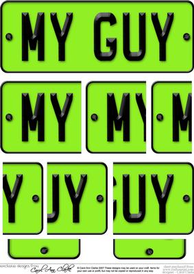 My Guy Novelty Number Plate with Side Stacker