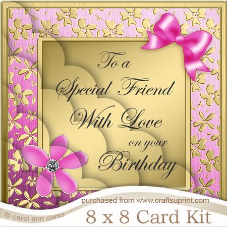 8 x 8 Floral Elegance Friend Birthday Scalloped Corner Kit