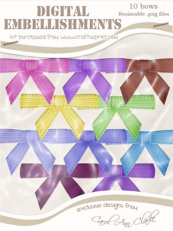 Twill Bow Digital Embellishments