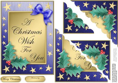 Elegant Christmas Greeting Quick Card Corner Side Stacker