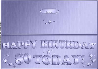 Large Dl 80th Birthday Quick Cut and Fold Card
