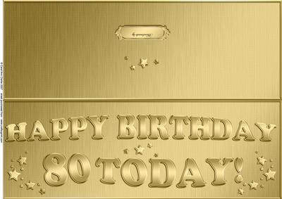 Large Dl 80th Birthday Quick Cut and Fold Card