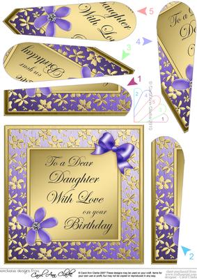 Floral Elegance Daughter Birthday Fan Pyramage Topper