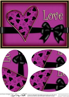 A5 Love Heart Oval Pyramage Topper