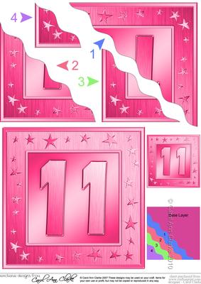 11th Bright Metallic Age Wavy Corner Side Stacker Topper