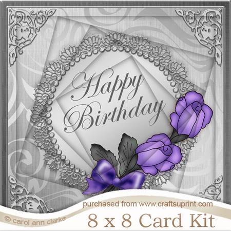 8 x 8 Roses and Metallic Lace Twisted Tunnel Card Kit