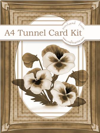 A4 Pansy in Nutmeg Tunnel Card Kit