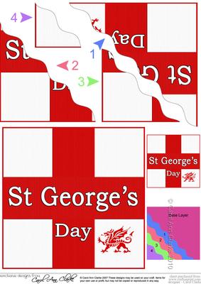 Saint George's Day Wavy Corner Side Stacker Topper