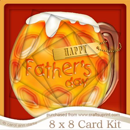 8 x 8 Mine's a Pint!! Fathers Daytwisted Tunnel Card Kit