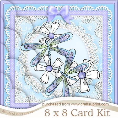 8 x 8 Dreamy Dragonflies Kit with Scalloped Corners