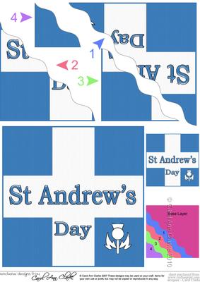 Saint Andrew's Day Wavy Corner Side Stacker Topper