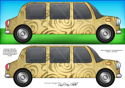 Large Dl Metallic Stretch Limo Quick Card with 3D Decoupage