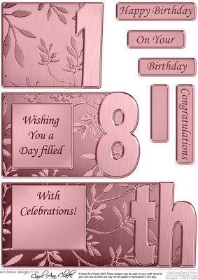 18th Elegant Metallic Book Sheet