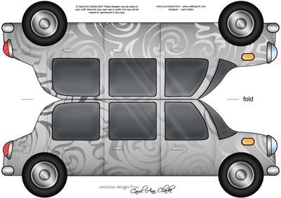 Large Dl Metallic Swirls Stretch Limo Shaped Card