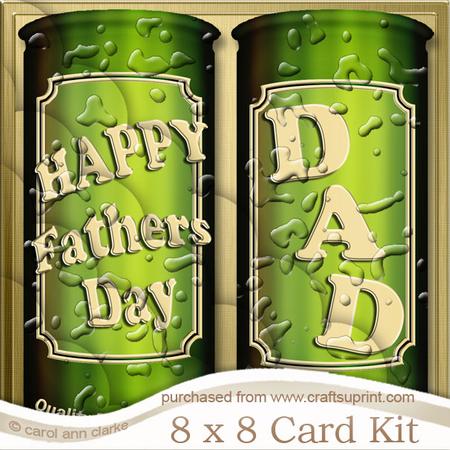 8 x 8 Fathers Day Cans of Beer Kit with Scalloped Corners