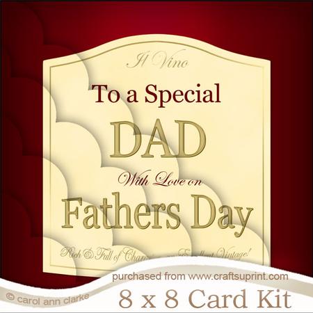 8 x 8 Fathers Day Wine Label Kit with Scalloped Corners