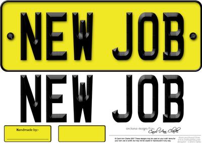 Large Dl New Job Novelty Number Plate N 3D Decoupage