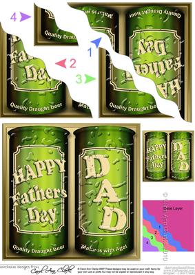 Fathers Day Beer Cans Wavy Corner Side Stacker Topper