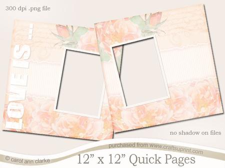 Lovely Roses 12 x 12 Scrapbooking Quick Page Kit