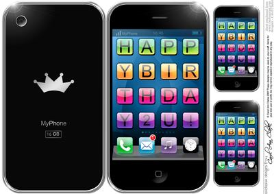 Smart Phone Birthday Shaped Card