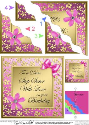Floral Elegance Birthday Step Sister Wavy Corner Stacker