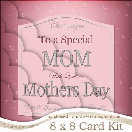 8x8 Mothers Day Mom Pink Champers Kit with Scalloped Corners