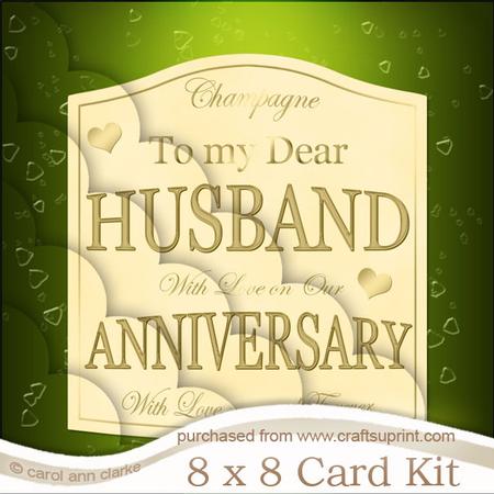 8x8 Husband Anniversary Champers Label Scalloped Corner Kit
