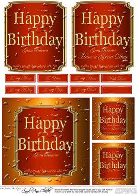 Birthday Beer Label with 3D Decoupage
