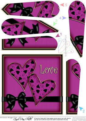 Love Hearts Fan Pyramage Topper