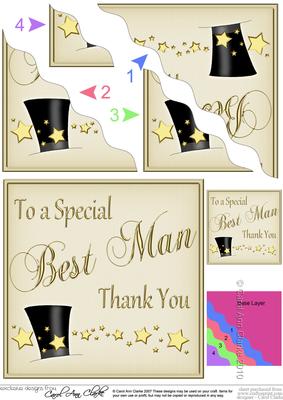 Best Man Thank You Wavy Corner Side Stacker