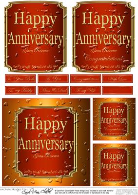 Anniversary Beer Label with 3D Decoupage